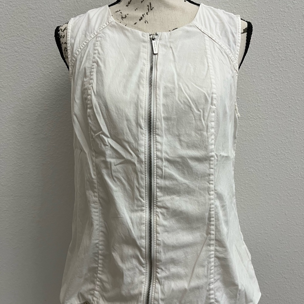Michael Kors White Zip-Up Tank Top